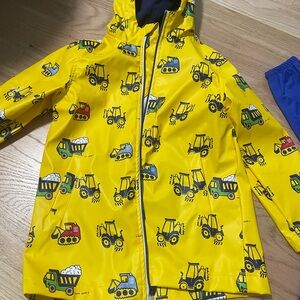 Children's Yellow Tractor Raincoat